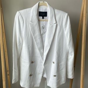 NWT Banana Republic oversized double breasted blazer, white, size 6